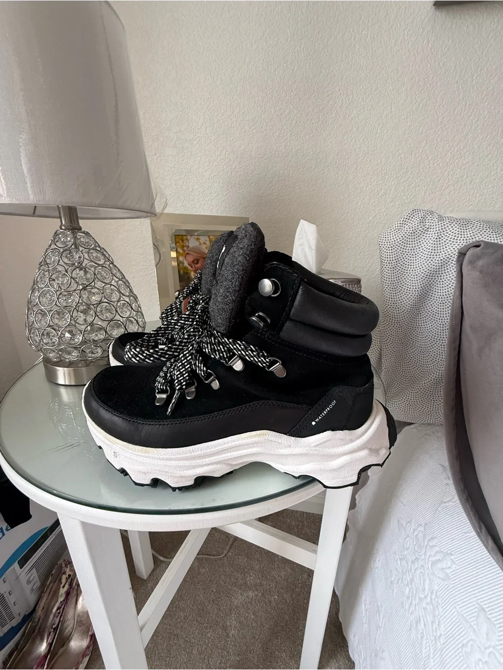 Sorel Black Faux-Fur Lined Lace-Up Sneaker